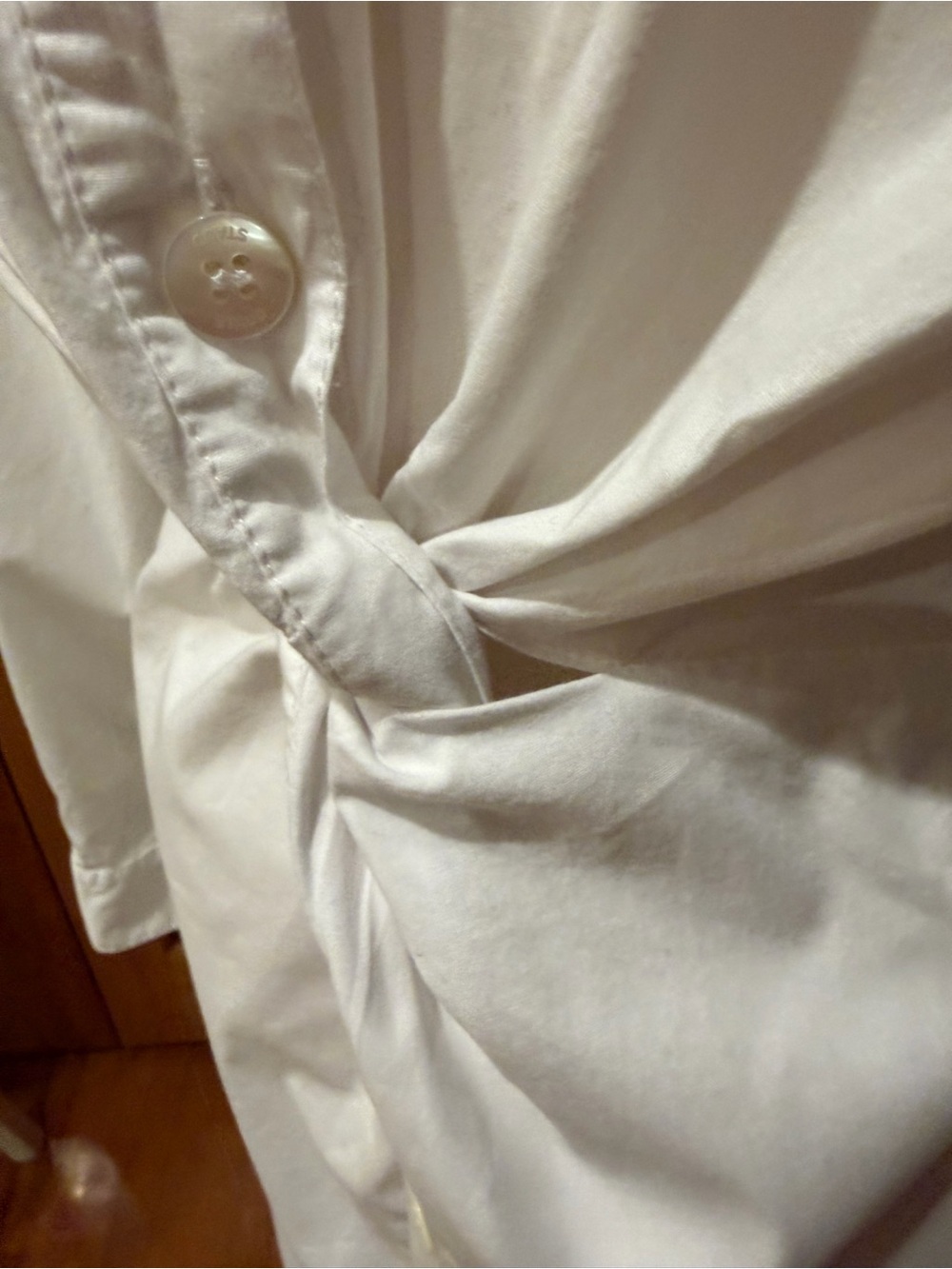 STAUD White Long-Sleeve Twist-Waist Shirt Dress - Picture 3 of 7